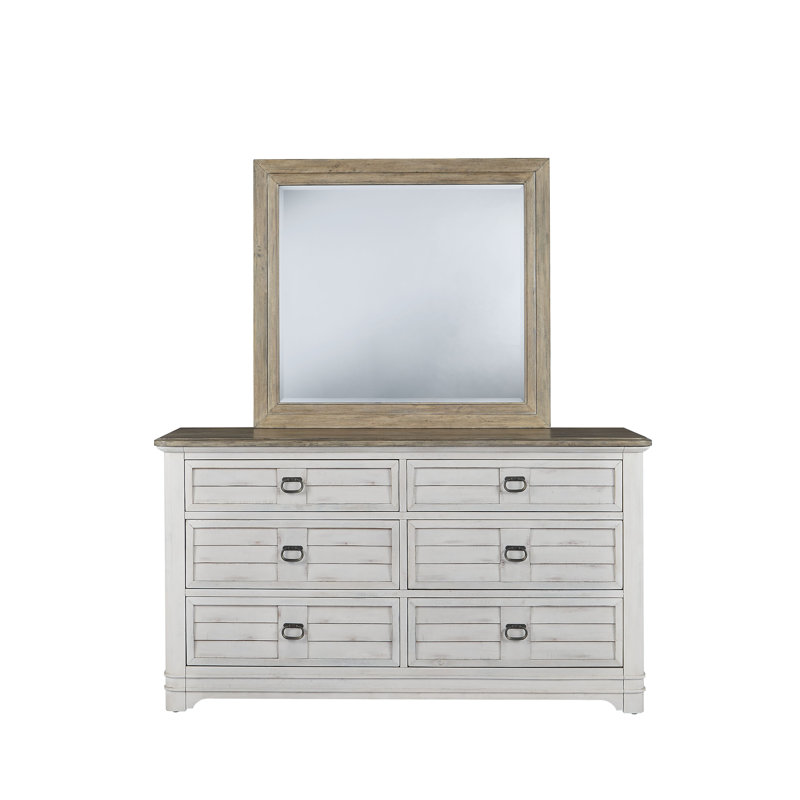 68'' W 6 - Drawer Dresser, Whitewashed