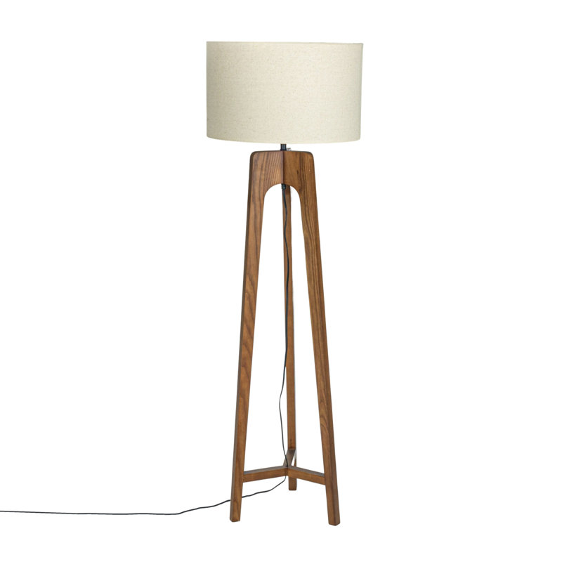 Manetta 63'' Brown Tripod Floor Lamp