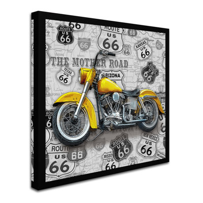 « rétro motocycles on route 66 7 », publicité sur toile tendue