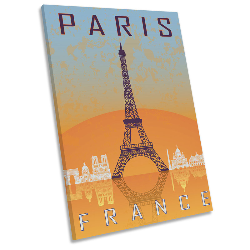 Paris Eiffel Tower - Wrapped Canvas Print, 45.7cm H x 30.5cm W x 2cm D