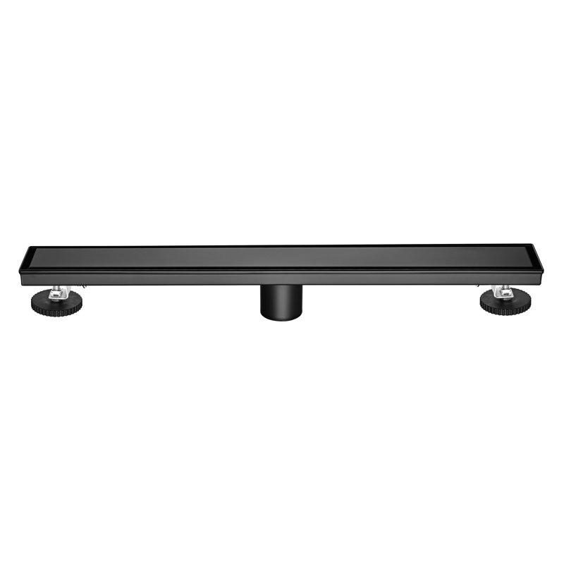 24 Inch Linear Shower Drain With Removable Cover, 304 Stainless Steel Shower Floor Drain With Hair Strainer And Leveling Feet