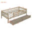 Lit de jour simple en bois avec 2 tiroirs de rangement, base de lit plateforme, conception compacte, naturel