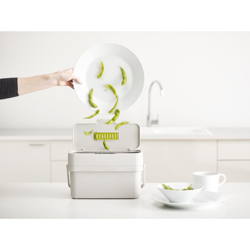 Joseph Joseph Compo Bac à compost pour déchets alimentaires 1 gallon avec supports de fixation, Pierre