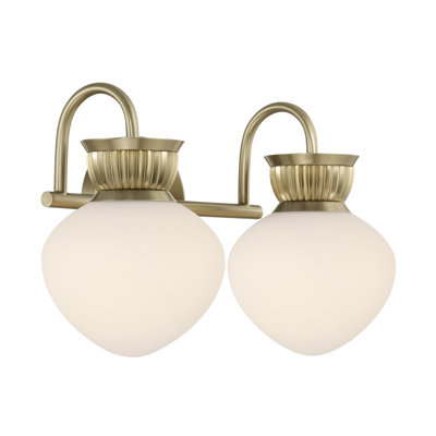 Luminaire pour meuble-lavabo de salle de bain 2 lumières Melbourne en laiton noble