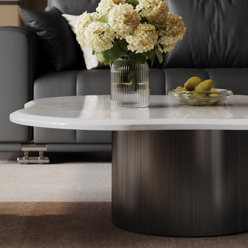 Table basse en marbre Luxury-Style Creative, 13.4" H x 35.4" W x 35.4" D