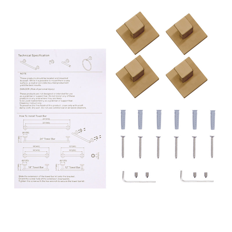 Wall Mounted Robe Hook, Brushed Gold