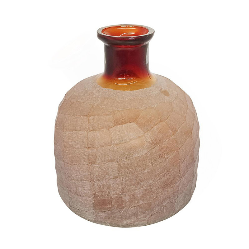 Vase décoratif en verre terre cuite D7,5x8 "