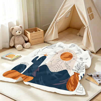 Cozy Boho Desert Landscape Fleece Throw Blanket, Lightweight Plush Blanket for Sofa Couch Bedroom Living Room Home Decor