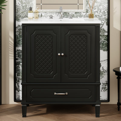 Ensemble de meuble-lavabo simple 30 po avec plateau en céramique