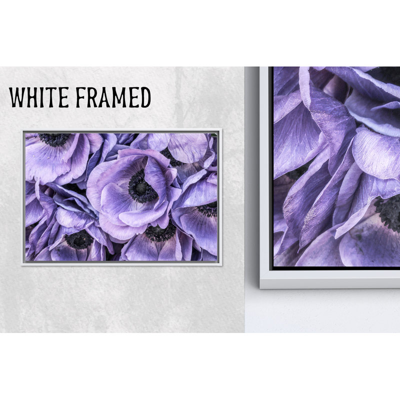 Art moderne sur toile, imprimé de fleurs d'anémone mauve moderne, décor mural élégant 1P, 63,1 po H x 102,4 po l