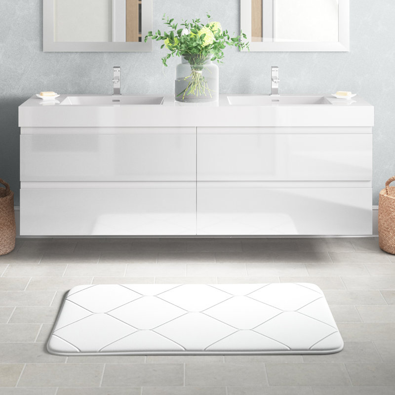 Hartsock Double Bathroom Vanity with Acrylic Top, High Gloss White
