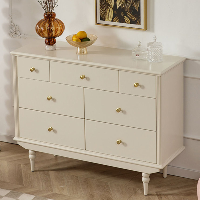 Commode d'appoint blanche simple en bois massif exquis
