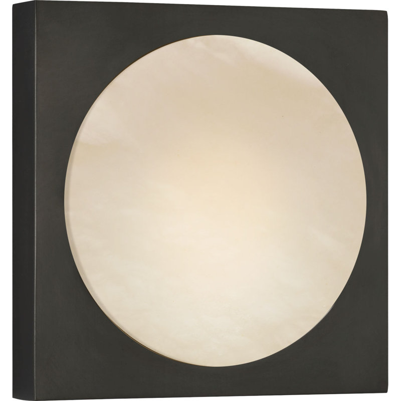 Dichotomy Sconce with Alabaster, 4.5" H x 4.5" W x 0.75" D, Bronze, 1 Lights