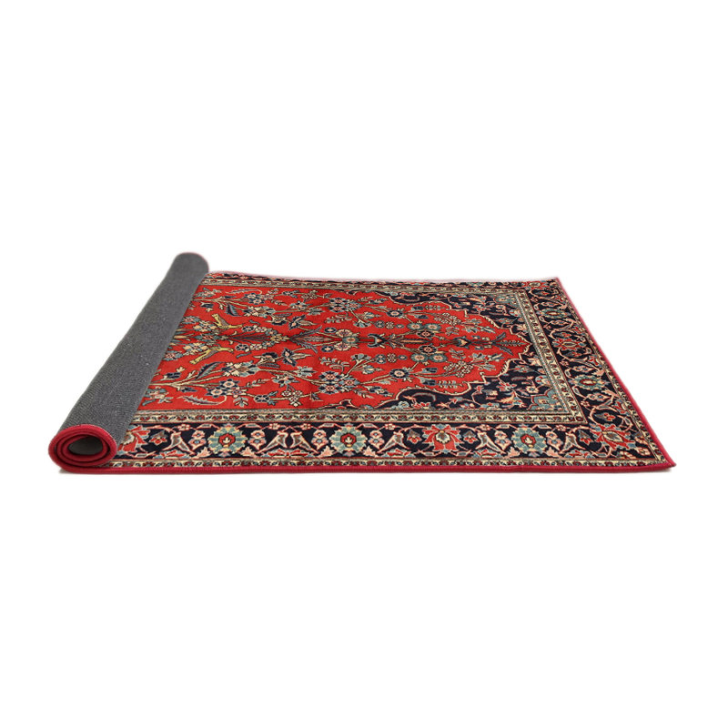 Tapis de style oriental rouge, Rond 5 pi