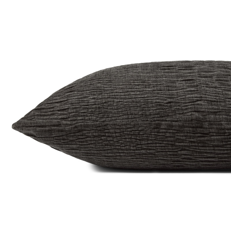 Housse et insert de coussin texturé réversible Edan, Gris anthracite, H 13 po x l 21 po