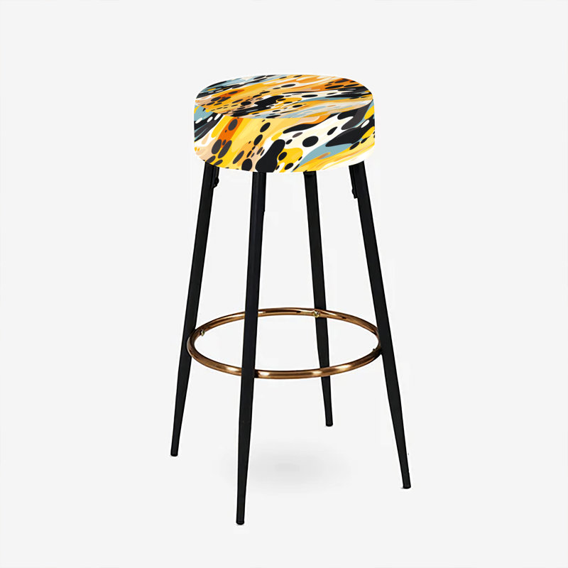 Multicolor Artistic Expression - Abstract Bar Stools Set Of 2
