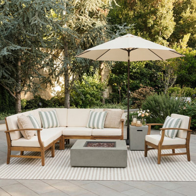 Ivanka Acacia 6 - Person Modular Patio Conversation Set with Cushions