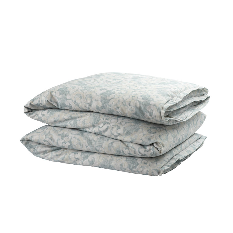 Milan Traditional 100% Linen Damask Duvet Cover, King Duvet Cover