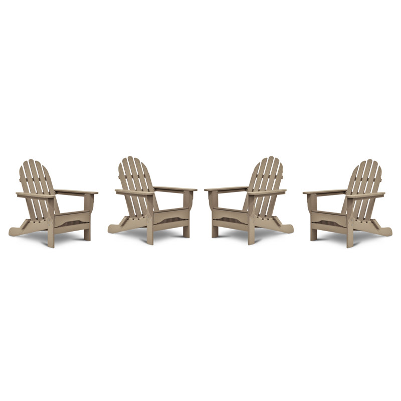 Brunt Outdoor Adirondack Set, Weathered Wood