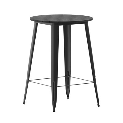 Table de bar commerciale / intérieure ronde en poly avec structure en acier Greory