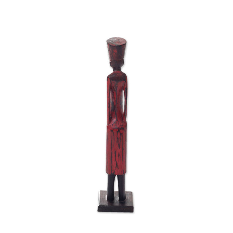 Artisan Hand Carved Wood Arabian Merchant Statue