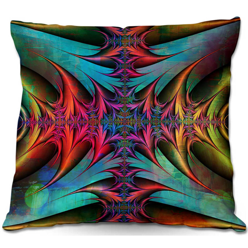 Coussin décoratif de canapé magic i, 20 po x 20 po, Rouge / Vert / Noir
