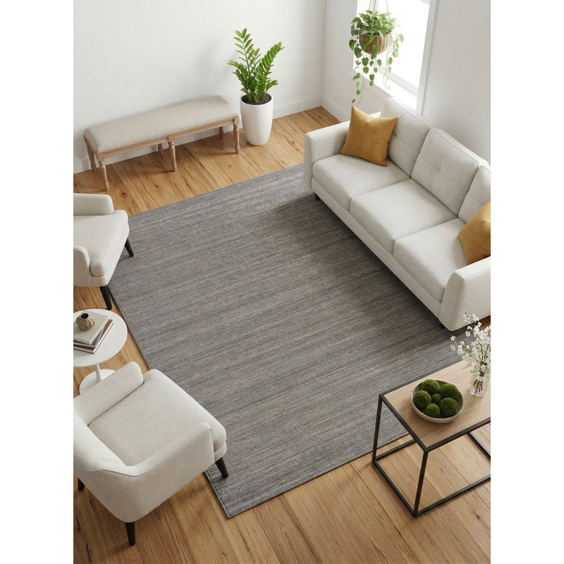 Masala Hand Loomed Area Rug in Gray, Rectangle 8' x 10'
