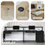 Bureau de réception moderne 71 "avec comptoir, avec lumières DEL, comptoir de réception avec armoire de rangement, tiroir et plateau à clavier pour bureau, salon, comptoir de caisse (grain noir et blanc)