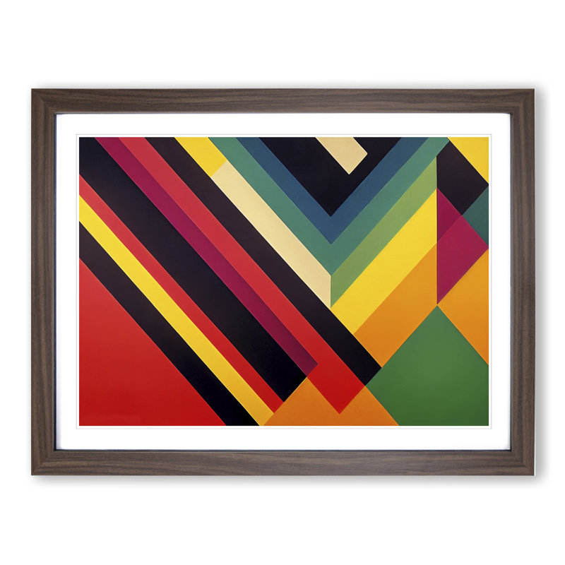 Retro 1 Piece Single Picture Frame Wall Art, 25cm H x 34cm W x 2cm D, Walnut Framed