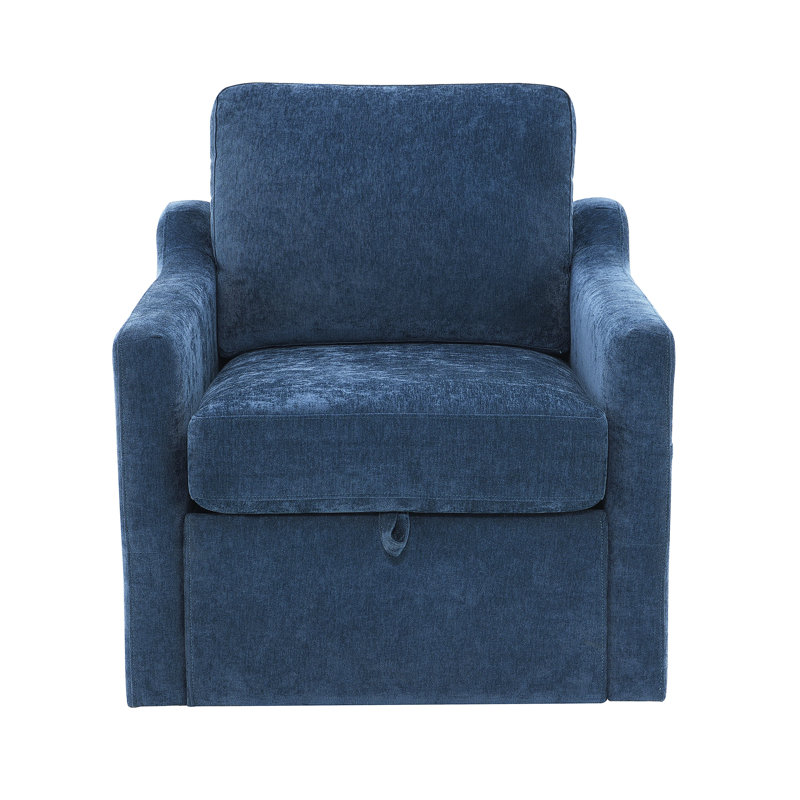 Fauteuil pivotant avec tissu chenille doux, Marine