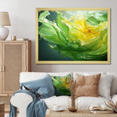 Green And Yellow Harmonious Chaos II - Abstract Collages Wall Art