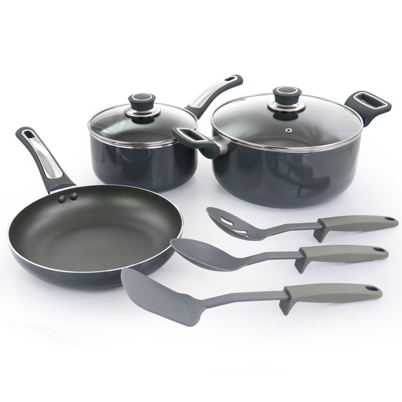 Oster Legacy 8 Piece Gray Aluminum Nonstick Cookware Set