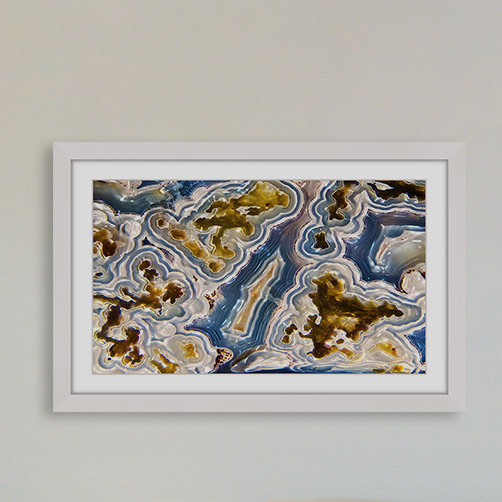 «Blue And Gold», reproduction d'art encadrée, H 12 po x l 18 po x P 1,5 po, Cadre blanc