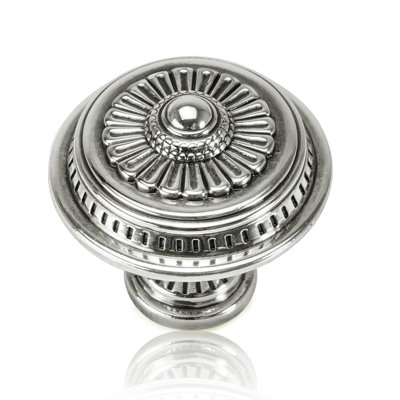 LAKEWOOD KNOB BURNISH SILVER FINISH
