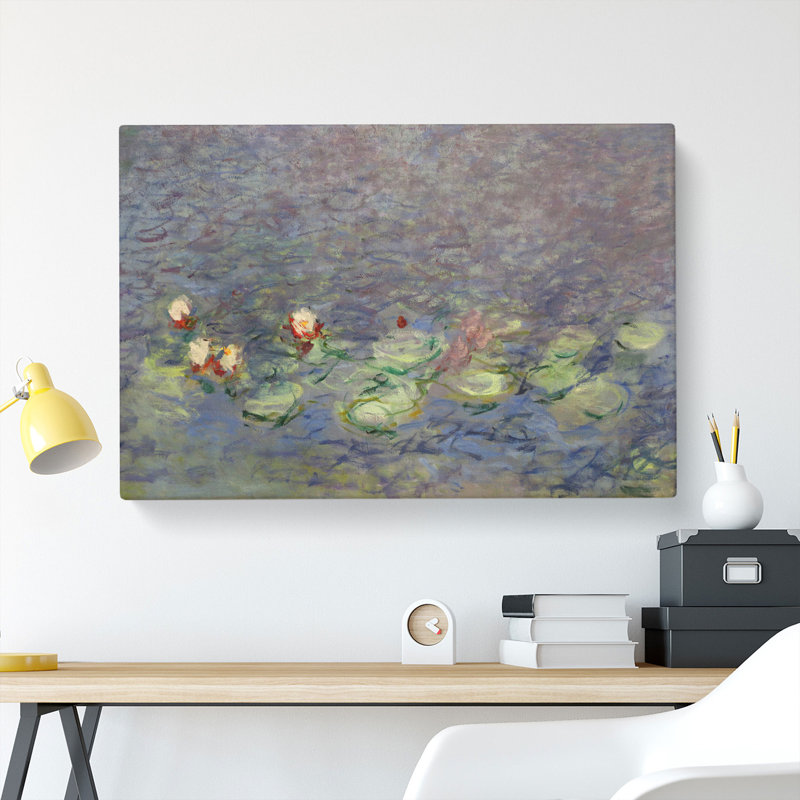 Water Lilies Lily Pond Vol.38 by Claude Monet - Wrapped Canvas Painting, 40cm H x 60cm W x 3cm D
