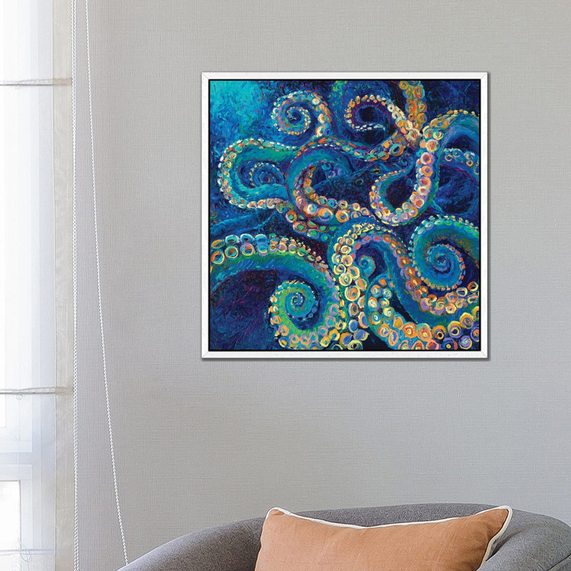 Tentacollage II by Iris Scott - Floater Frame Square Print on Canvas, 66.04 cm H x 66.04 cm W, White Framed