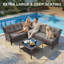 Ensemble de mobilier de jardin en résine tressée de 6 pièces avec causeuse, idéal pour les réunions de famille.-413150457