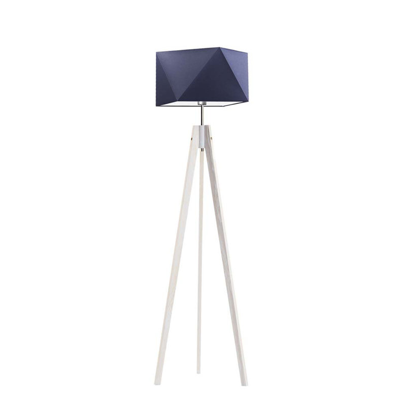 Ayaaz 144cm Tripod Floor Lamp, White, Navy Blue