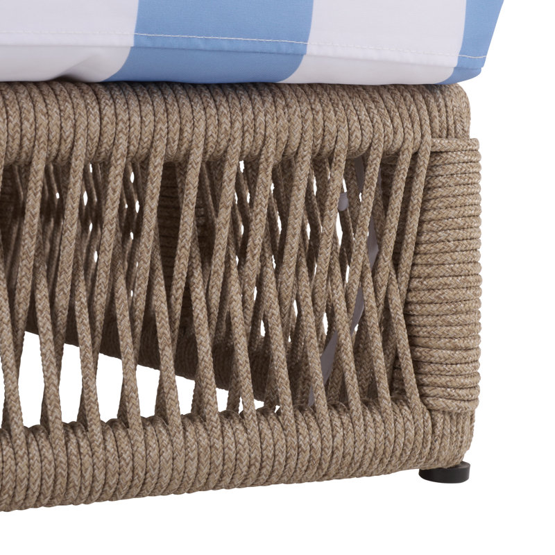 Chaise longue d'extérieur Langley, Bleu pastel / Blanc
