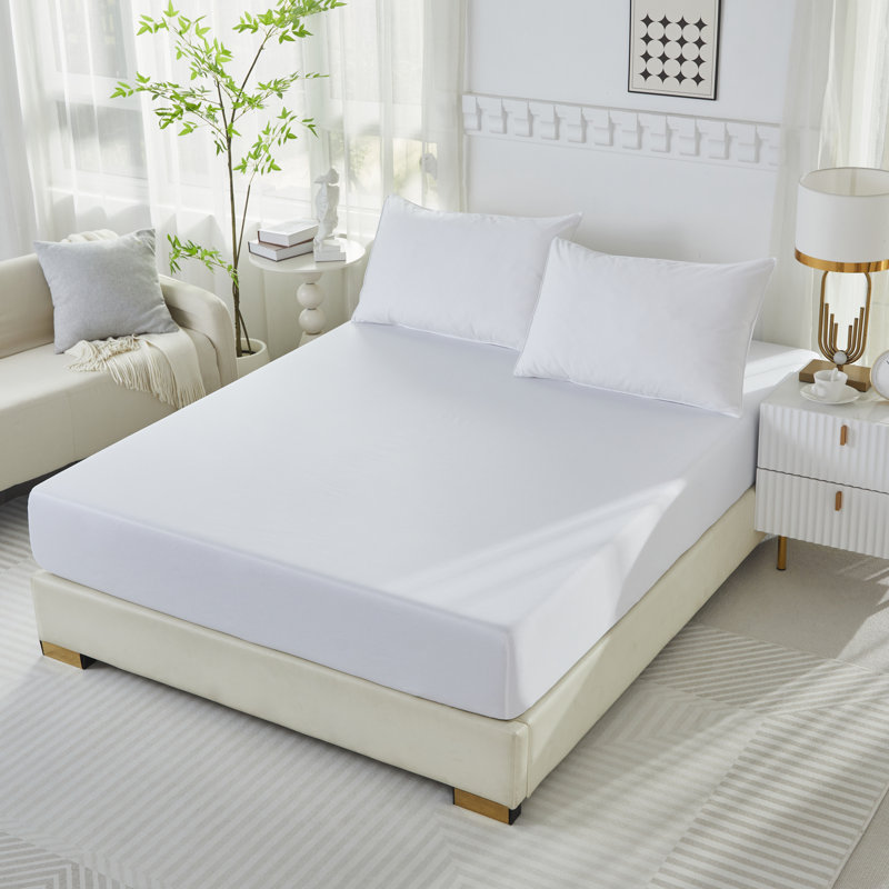 3pcs 600 TC Egyptian-Quality Cotton Fitted Sheet Set, (1*Fitted Sheet + 2*Pillowcases, Without Core), Deep Pocket Up to 37" Luxury Hotel-Grade Silky Fitted Sheet Bedding Set, Soft Breathable And Skin-Friendly Bed Sheets, For Christmas and New Year Gift