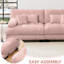 2 Seater Pink Chenille For Living Room: Cloud Couch With Matching Ottomans And Pillows - Stylish Comfortable Decoration Sleeper , Construction