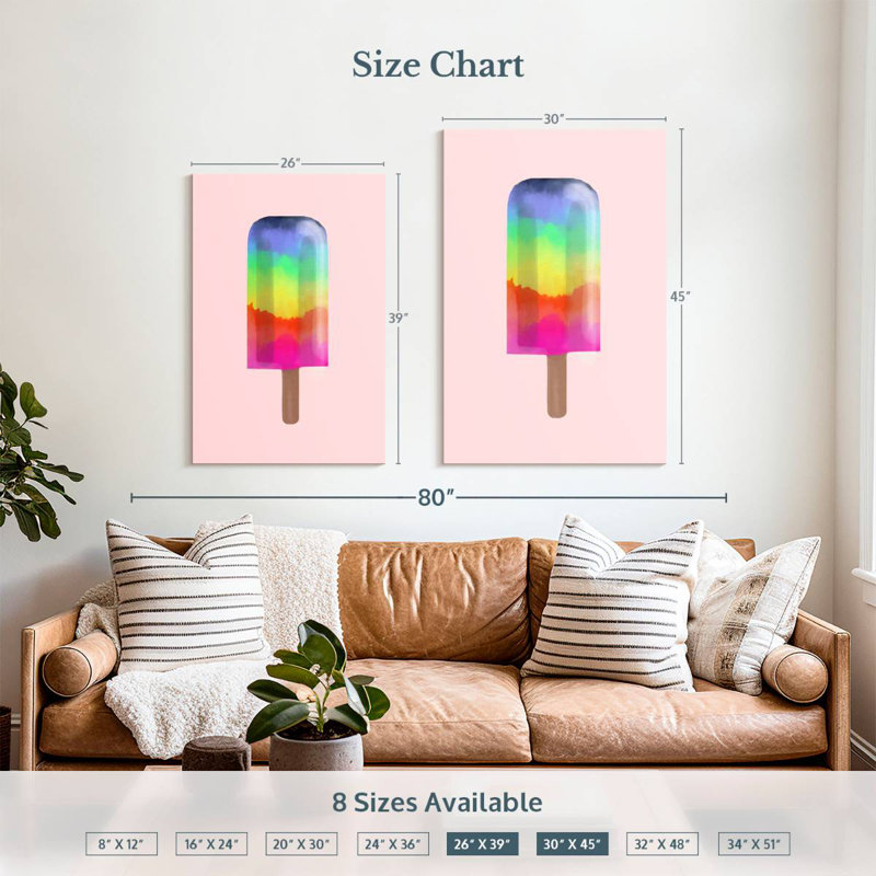 Yarlin Rainbow Popsicle, H 39 po x l 26 po
