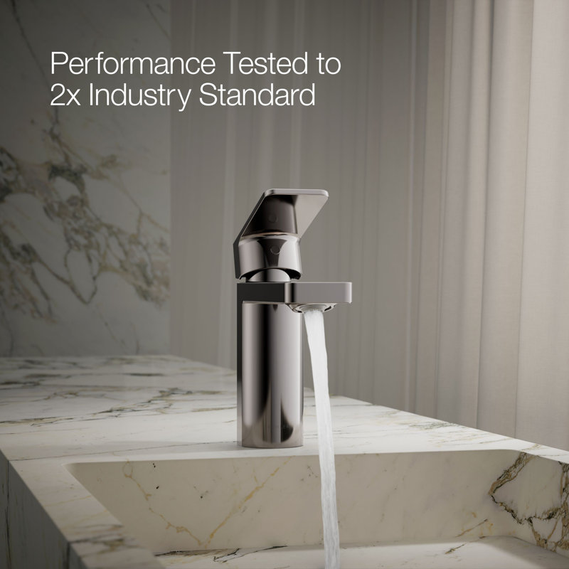 Parallel Single-Handle Bathroom Sink Faucet, Single-Hole Faucet with Pop-Up Drain, 1.0 GPM, Vibrant Titanium