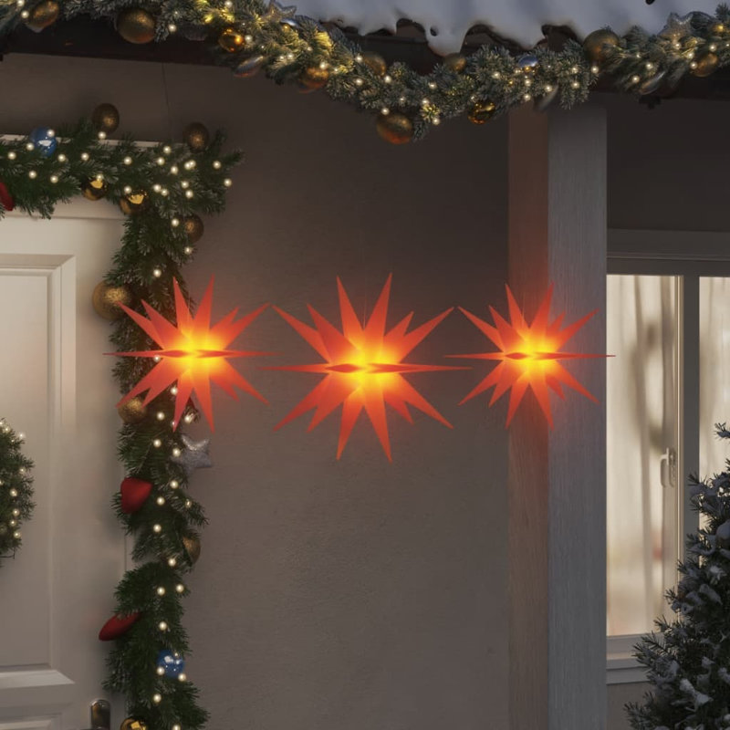 The Seasonal Aisle Christmas Light with LED 3 Pcs Foldable, Red