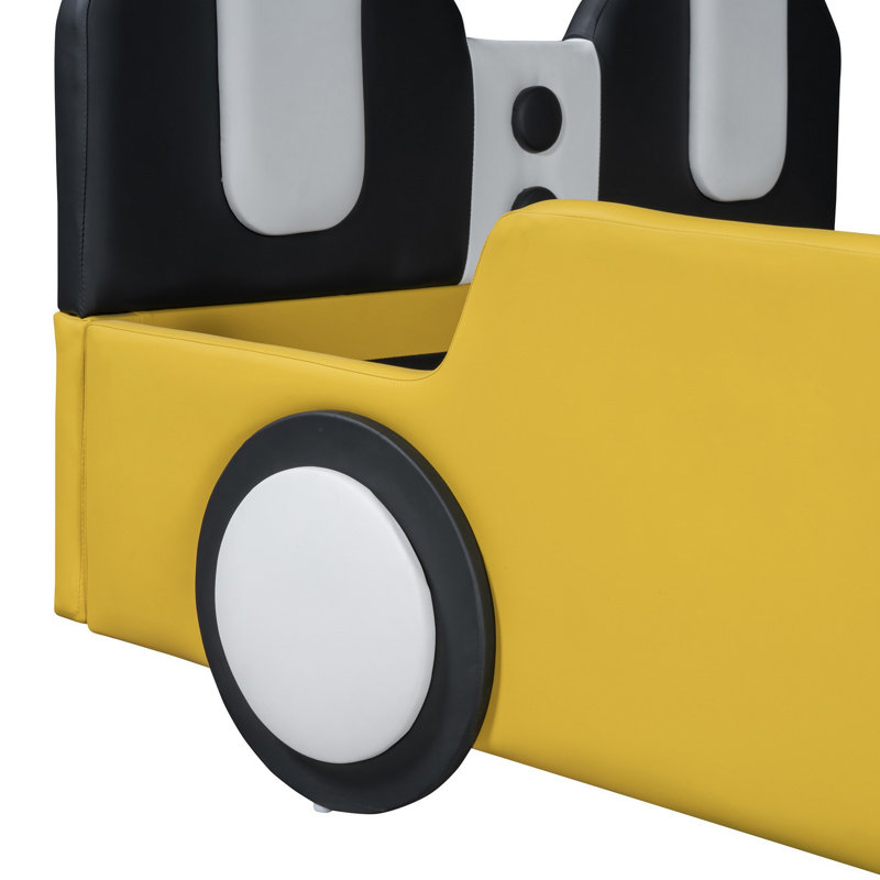 Lit plateforme avec roulettes Race, Jaune