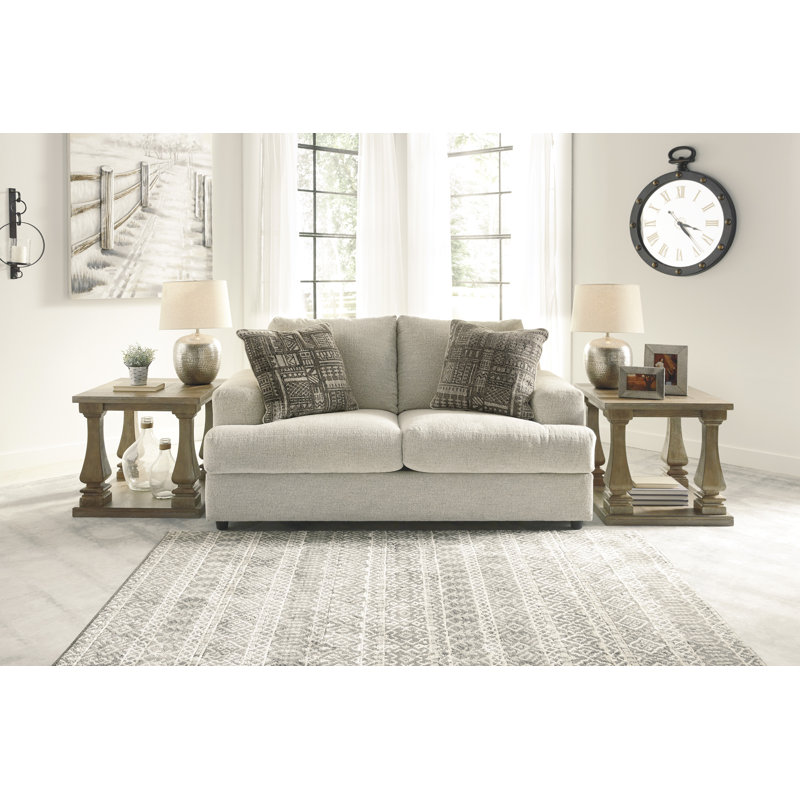Canapé, causeuse et fauteuil d'appoint Soletren, Polyester blanc
