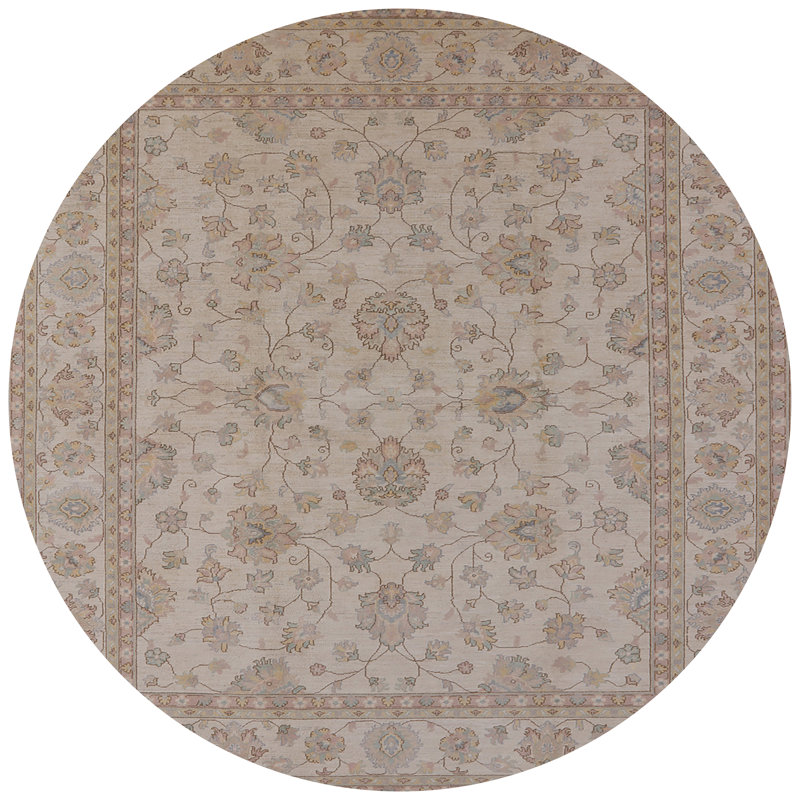 Tapis oriental beige Marchmain, Rond 8 pi