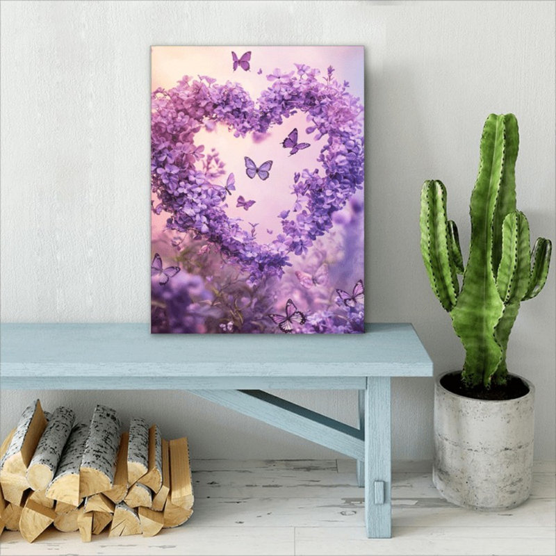 «Gentle Purple Heart», impression sur toile - Urban Studio, 30 x 20 pouces (75 x 50 x 2 cm)