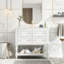 Ensemble de meuble-lavabo 36 po avec ensemble de meuble-lavabo, lavabo en céramique encastré, ensemble de meuble-lavabo autoportant avec 4 tiroirs, armoire de salle de bain avec cadre en bois massif-201335786