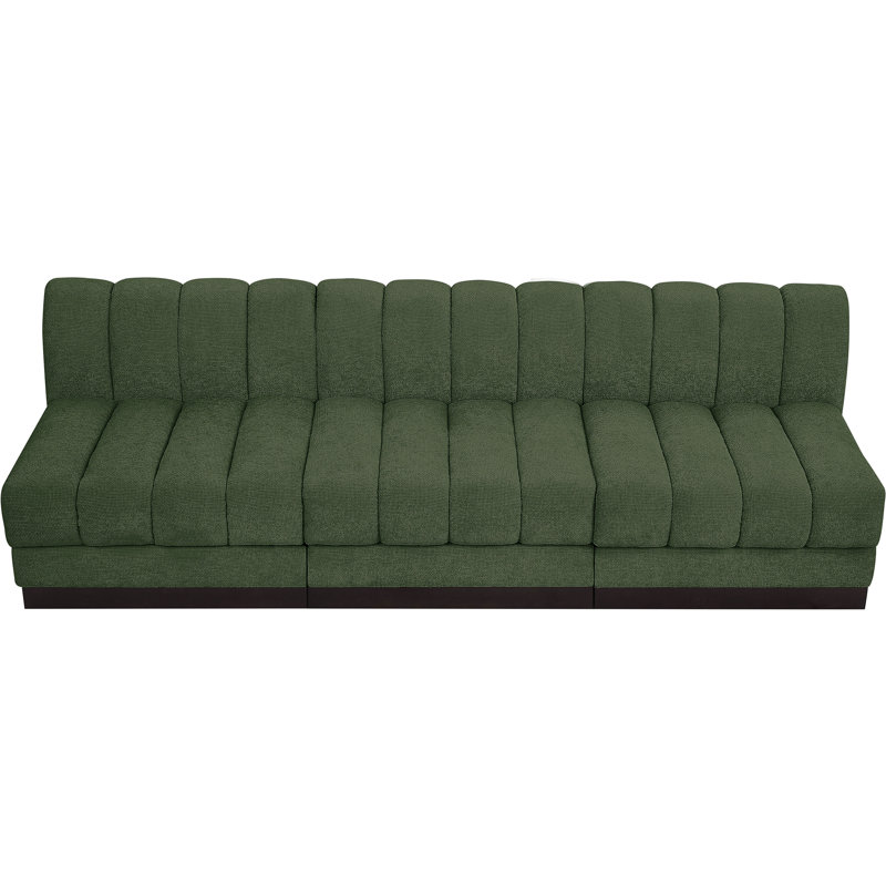Canapé rembourré 96 po Quinn, Tissu chenille vert